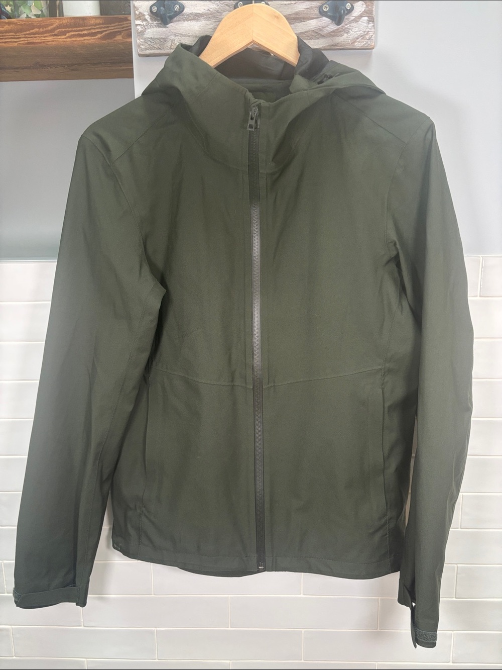 Uniqlo Blocktech Parka Jacket XS Olive Green Mens Unisex Womens S Shell